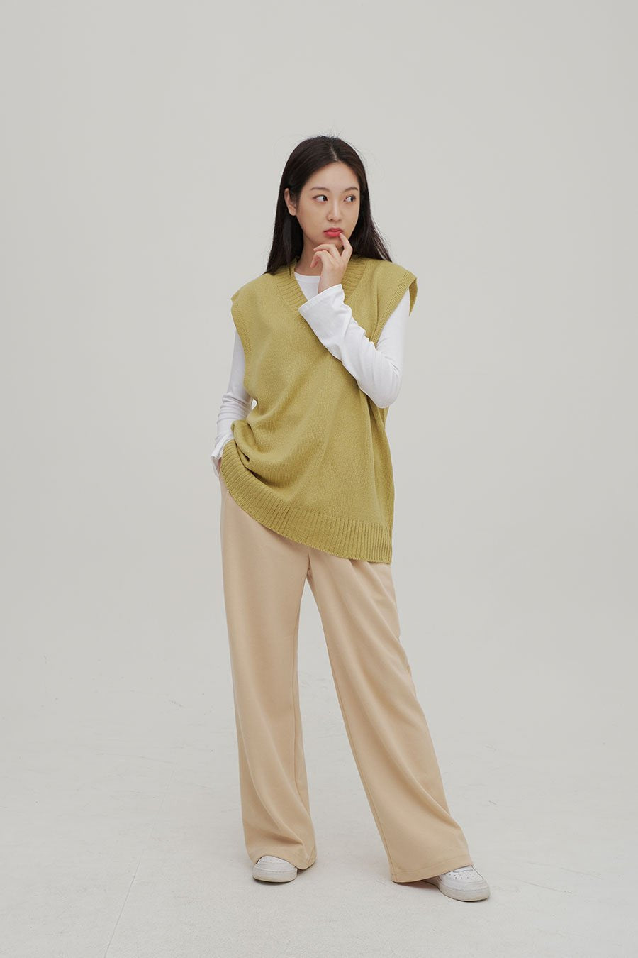 V Neck Knit Vest Ff13