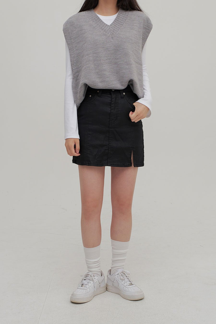 V Neck Knit Vest Ff13