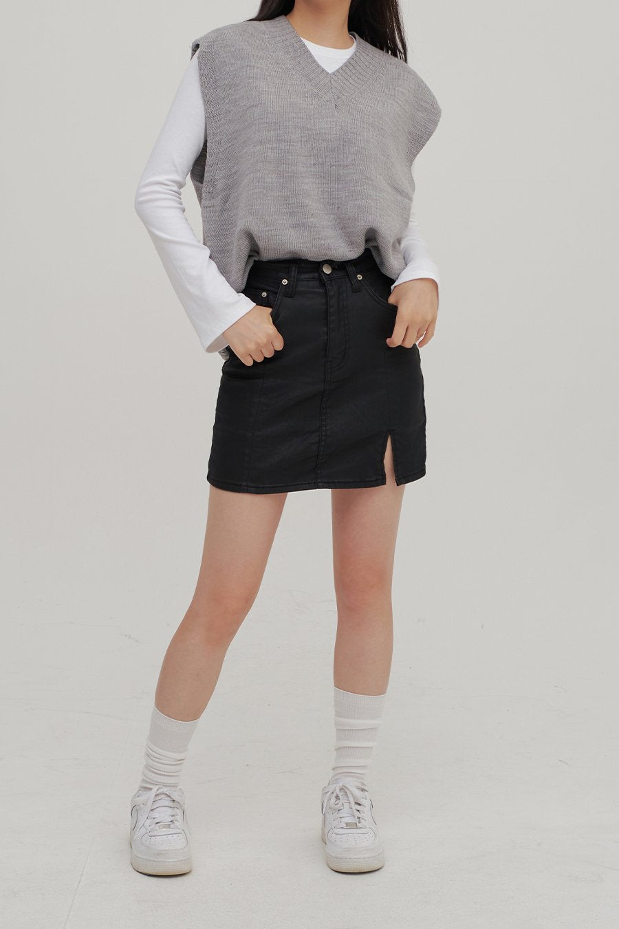 V Neck Knit Vest Ff13