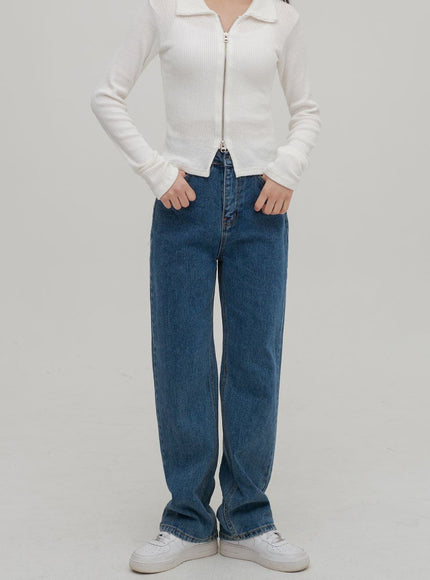 Zip Up Top with Collar F14
