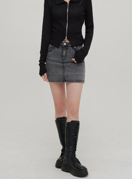 Zip Up Top with Collar F14