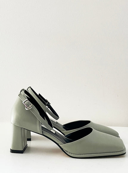 Square Mary Jane Mid Heels