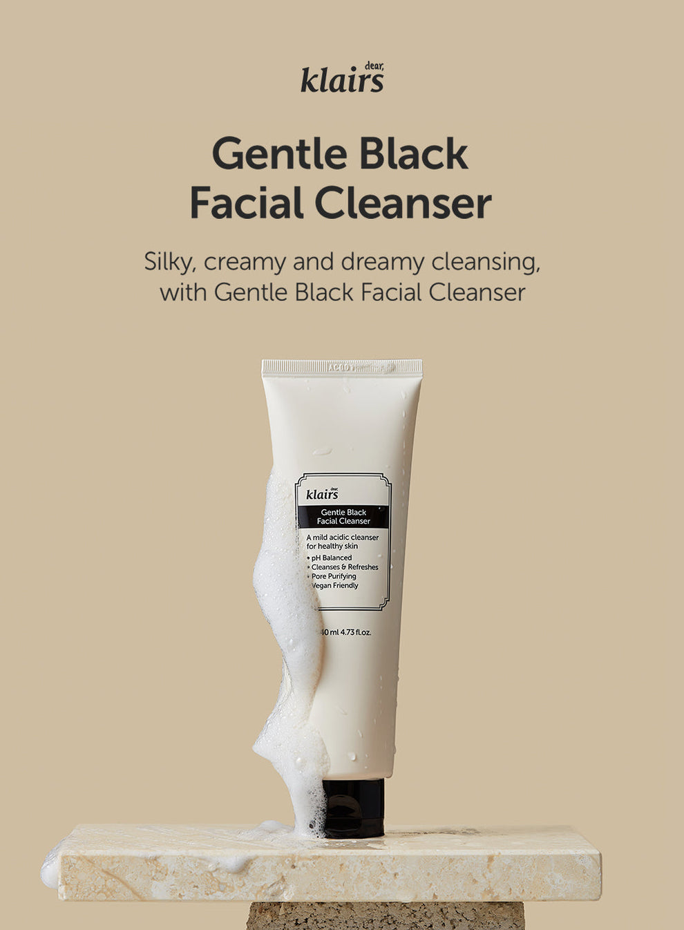 Gentle Black Facial Cleanser (140ml) Dear, Klairs KBEAUTY