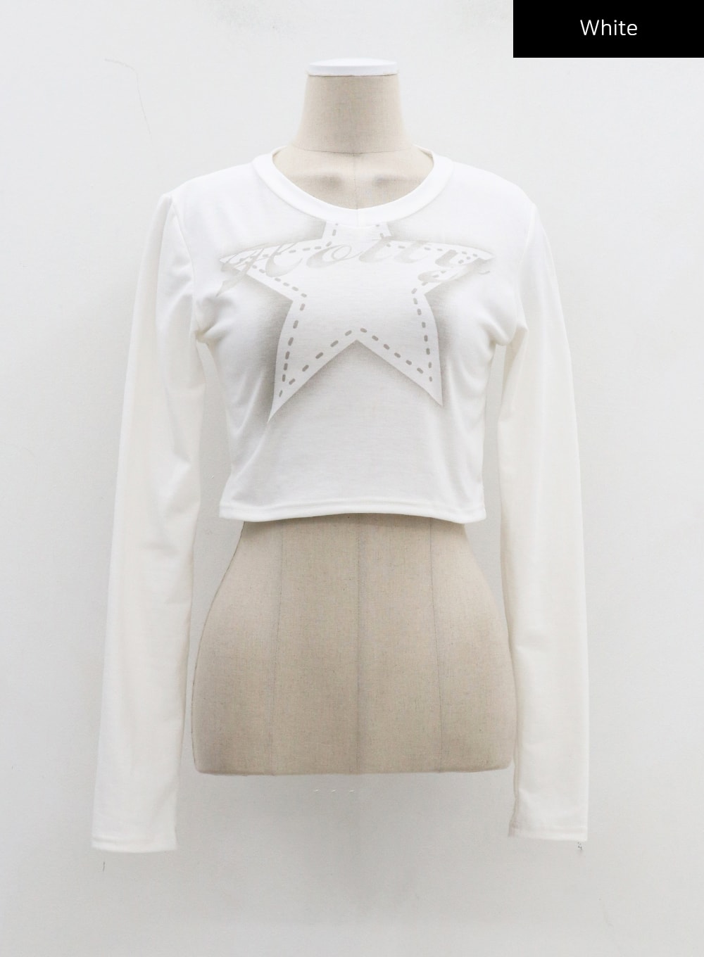 Star Long Sleeve Cropped Top CJ330