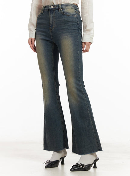 Abbey Washed Slim-Fit Flared Jeans CM504