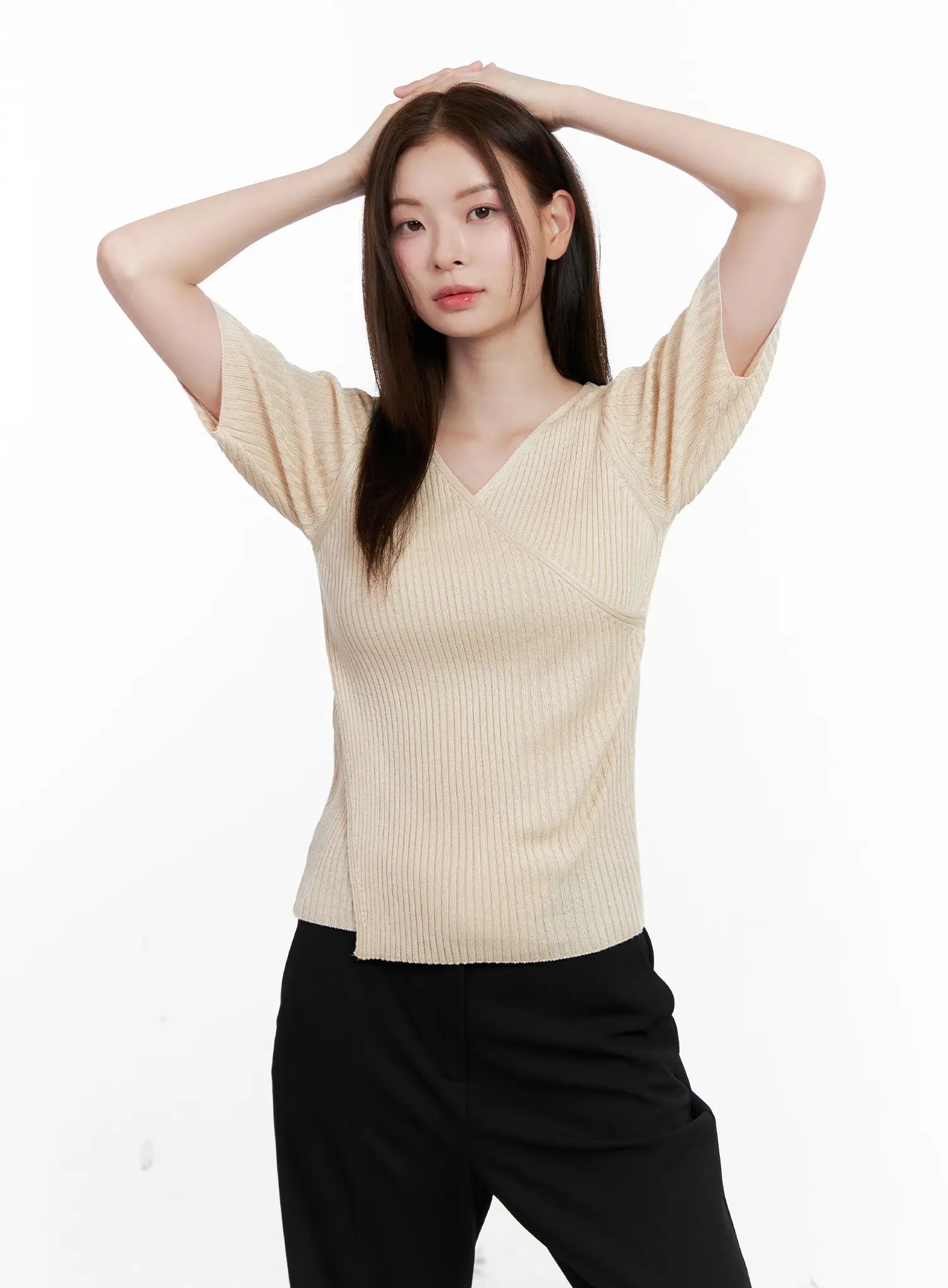 casual-knit-v-neck-tee-cl523