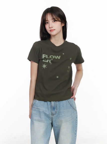 Graphic Print Crewneck T-Shirt CM527