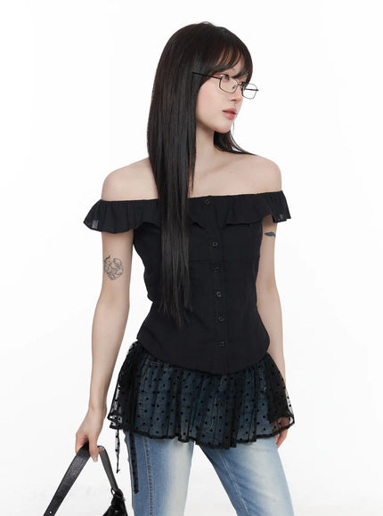 Frilled Off-Shoulder Blouse CF523