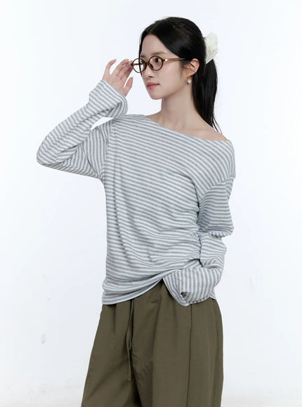 Wide Boat Neck Loose-Fit Top CG513