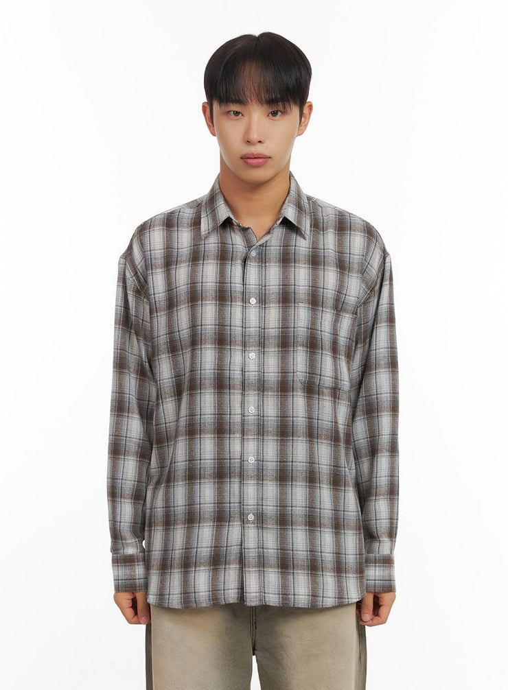 Loose-Fit Buttoned Check Shirt CO410