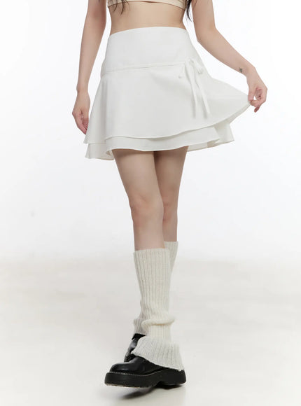 layered-flare-ribbon-mini-skirt-cl507