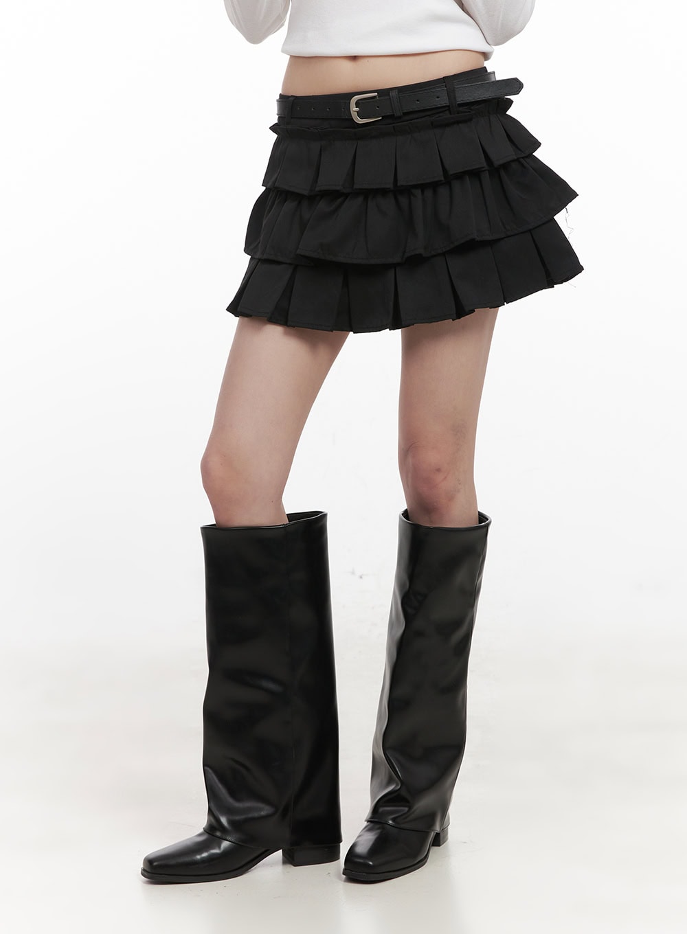 Ruffle Pleated Mini Skirt CJ523