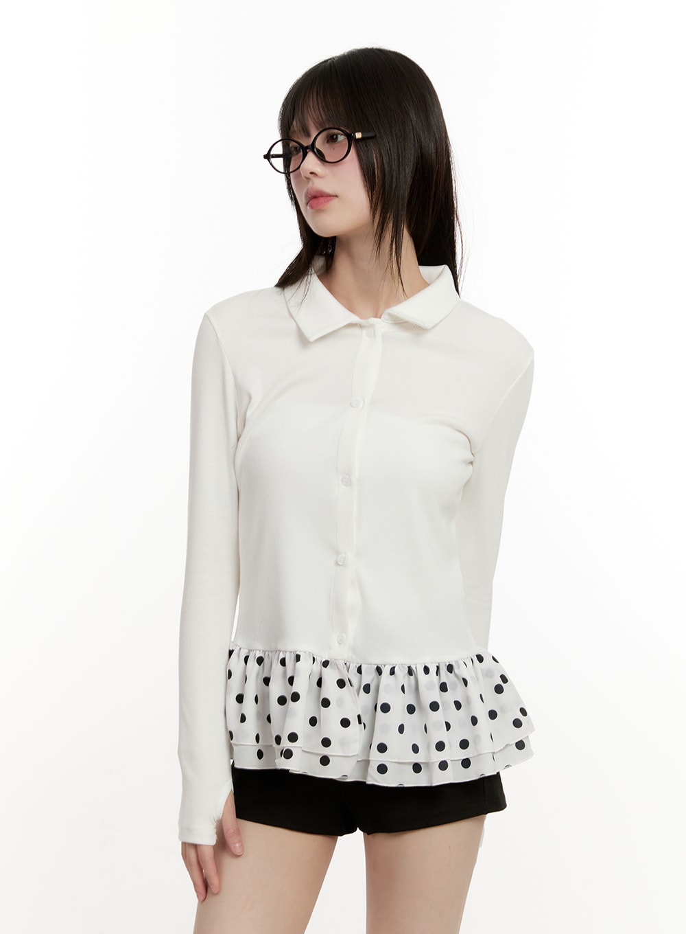 polka-dot-frill-long-sleeve-cardigan-cm514