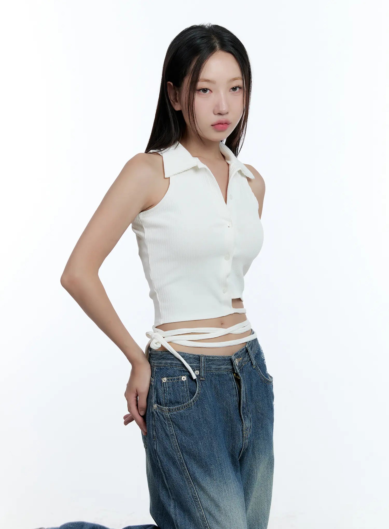 asymmetric-buttoned-collared-tank-top-cu527