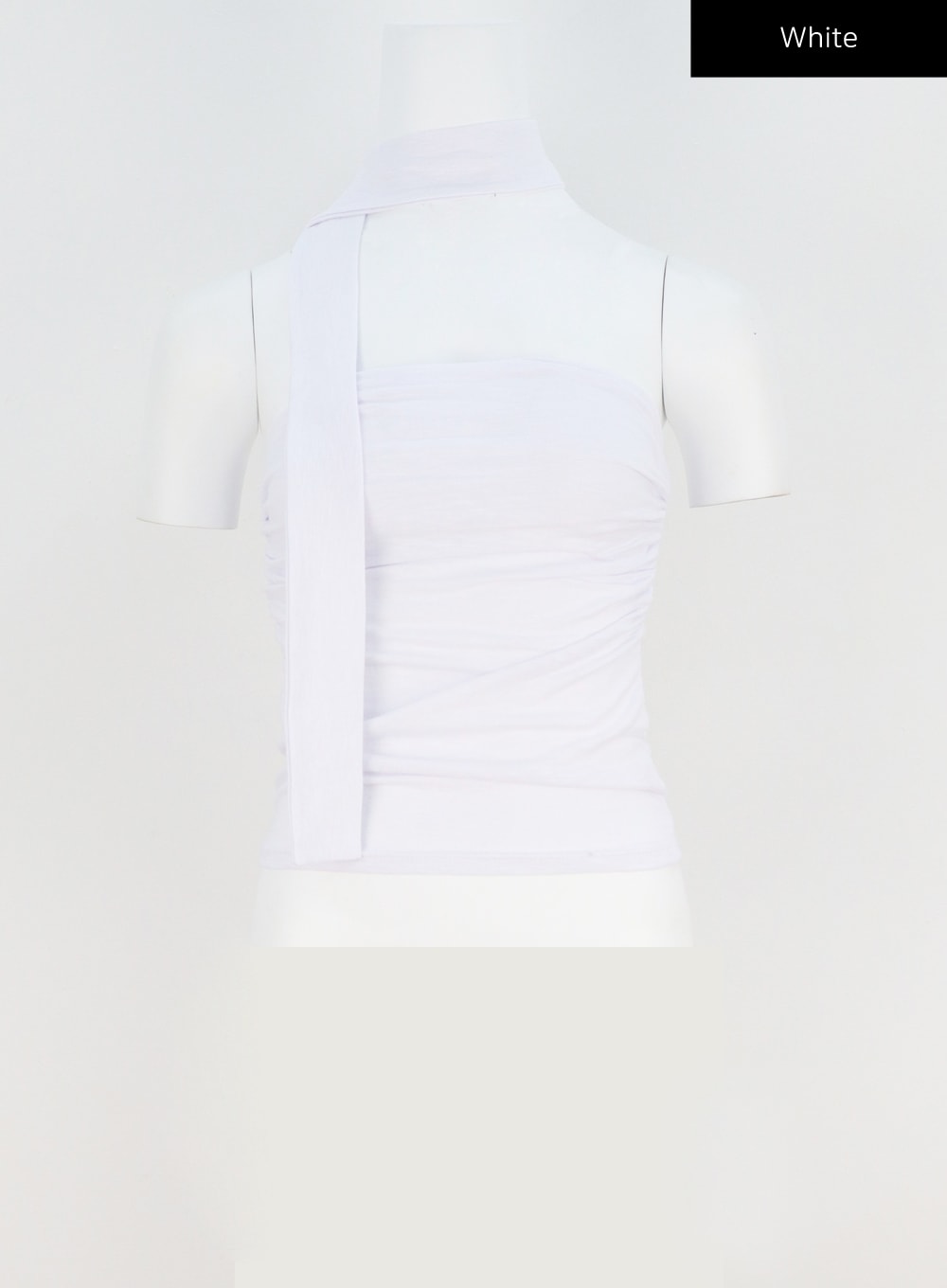 Ruched Tube Top With Scarf CY315 - Korean Women's Fashion