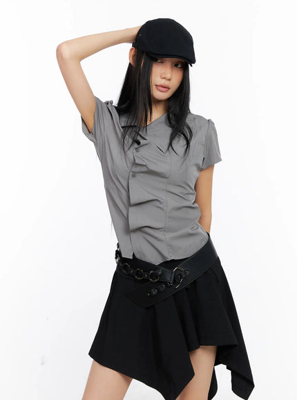 asymmetric-collar-button-down-blouse-cl530