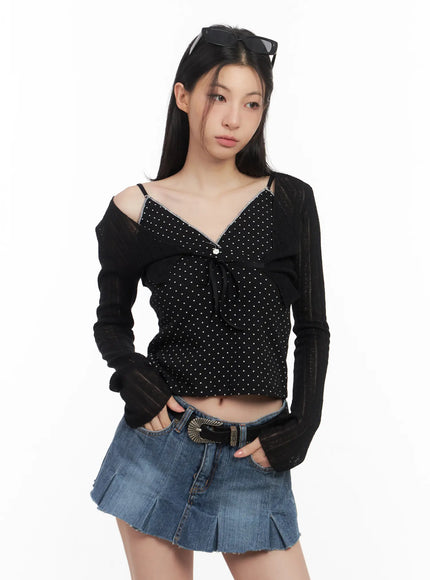 ribbon-knit-cropped-cardigan-cl501