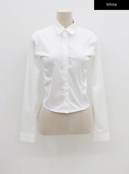 Navy Satin Line Shirt CS14