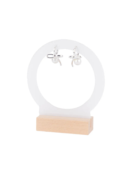 Ribbon and Faux Pearl Earrings CS523