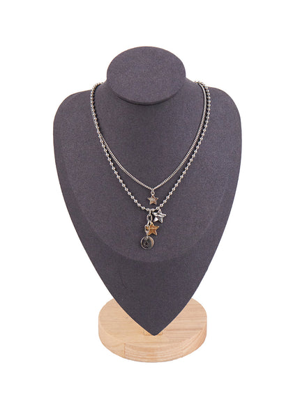 Three-Star Two-Row Necklace CJ502