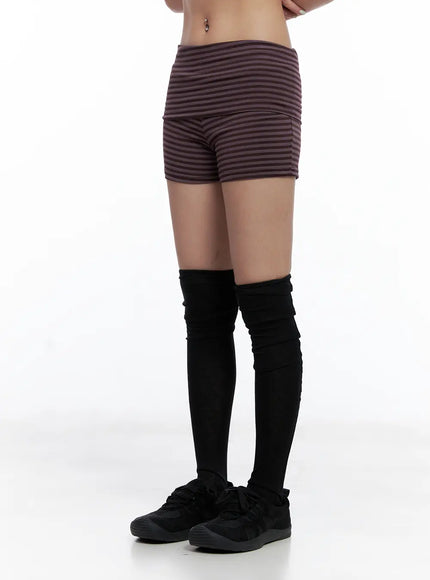 Striped Foldover Shorts CL511
