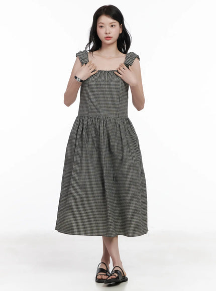 Shirred Flare Midi Dress CA509