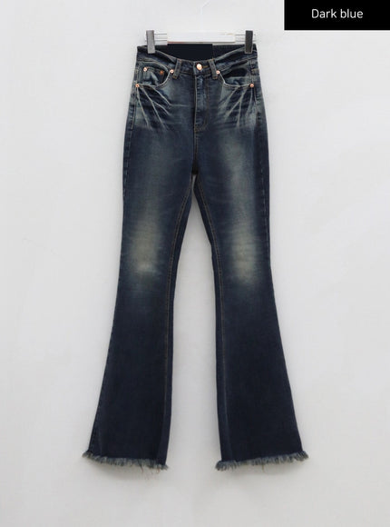 Faded Washing Bootcut Denim Pants CO17
