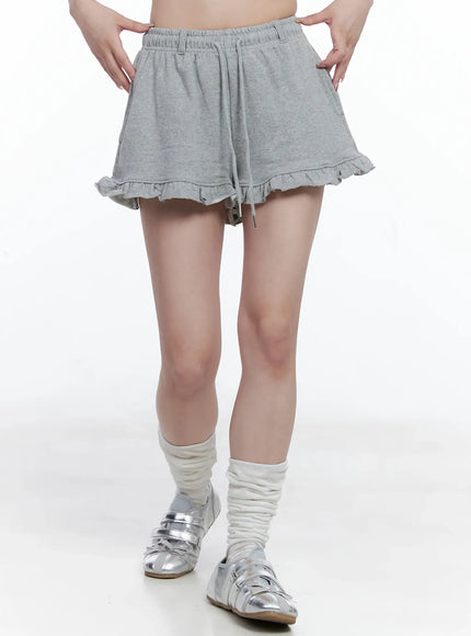 Ruffle Hem Sweat Shorts CS501