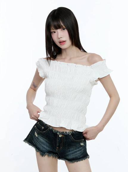 asymmetric-shirred-off-shoulder-top-cg507