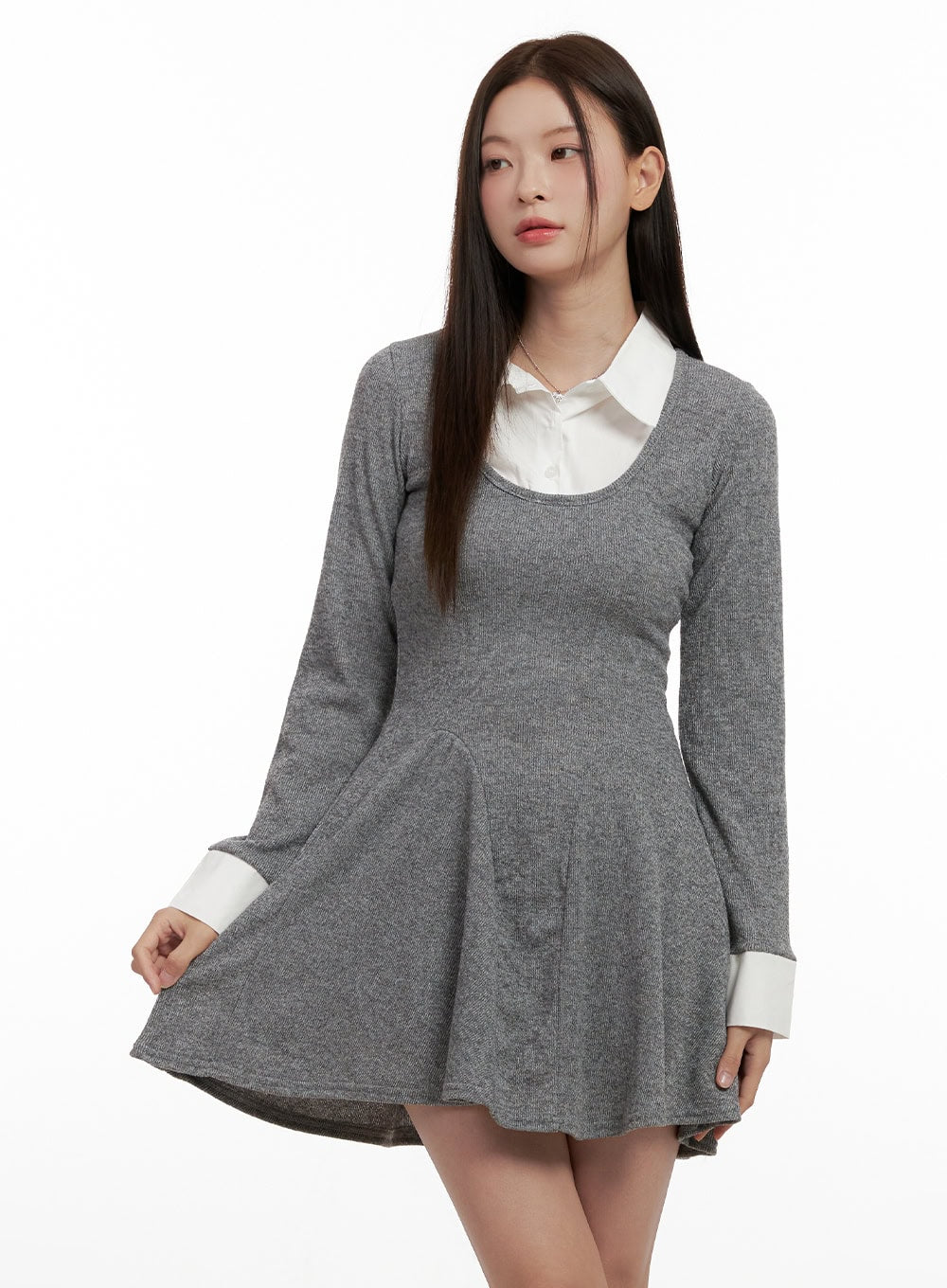 slim-fit-collar-mini-dress-on422