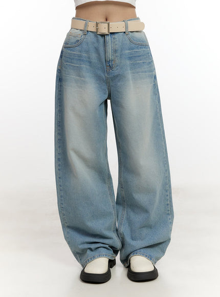 Angelina Washed Wide-Leg Jeans CF527