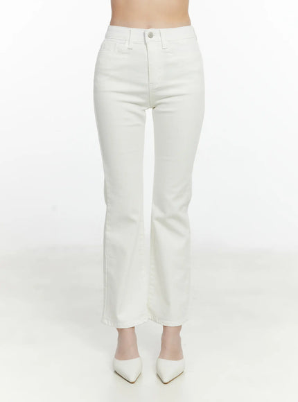 High-Waist Bootcut Cotton Pants F502