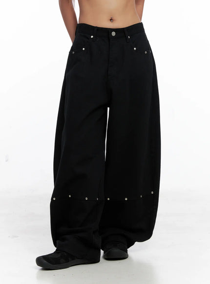 Studded Wide-Leg Balloon Pants CS524
