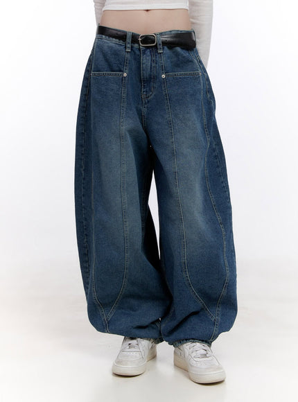 Beatrice Stitch Wide-Fit Baggy Jeans CF512