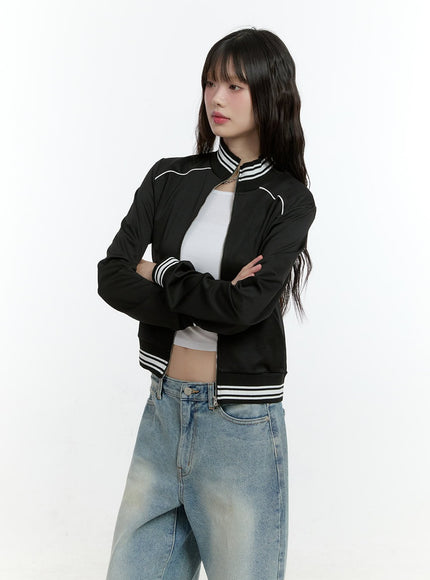 Zip-Up Crop Track Jacket CF506