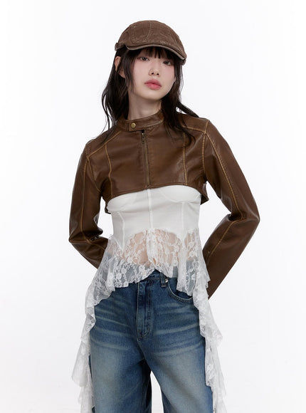 stitched-faux-leather-bolero-jacket-cf511