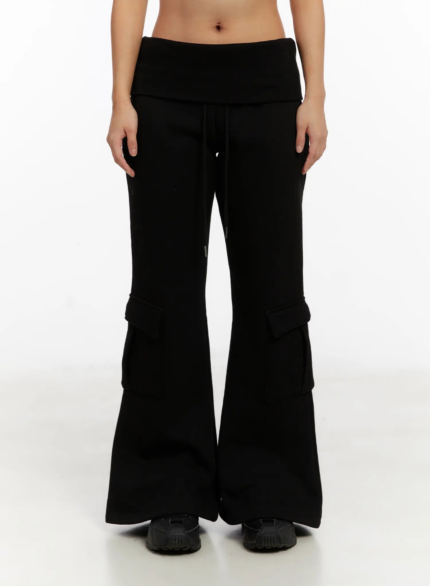 High Waist Cargo Bootcut Pants CD517