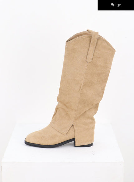 stitched-long-boots-co330 / Beige