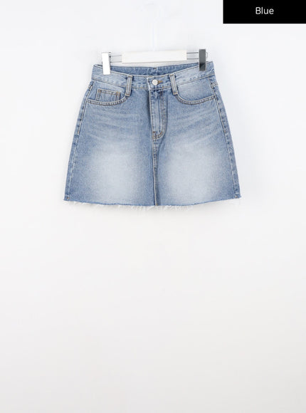 distressed-washed-mini-skirt-cn306 / Blue