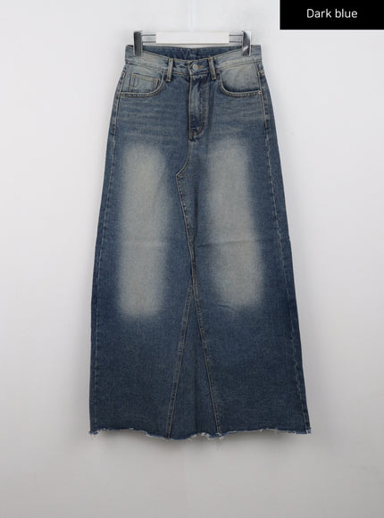 a-line-maxi-denim-skirt-cd301 / Dark blue