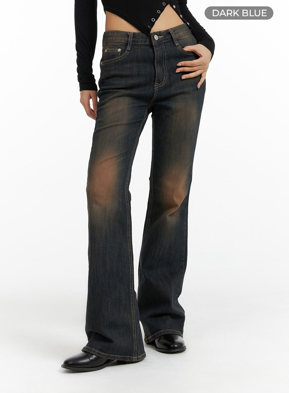swashed-slim-flared-jeans-cf416 / Dark blue