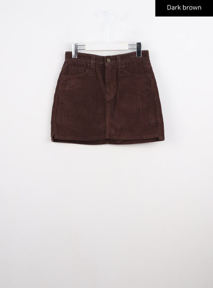 corduroy-mini-shorts-co330 / Dark brown