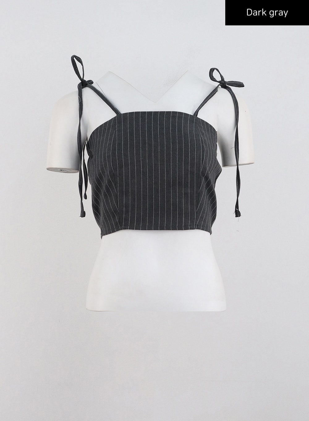 stripe-strap-shoulder-crop-cami-top-cd301 / Dark gray