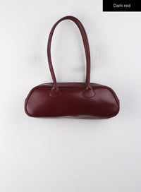 solid-faux-leather-shoulder-bag-cd329 / Dark red