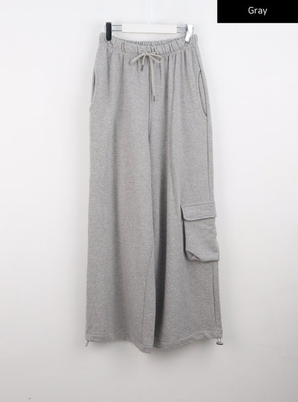 relaxed-drawstring-cargo-pants-co318 / Gray