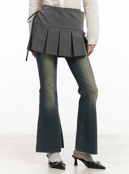 Pleated Wrap Mini Skirt CM504