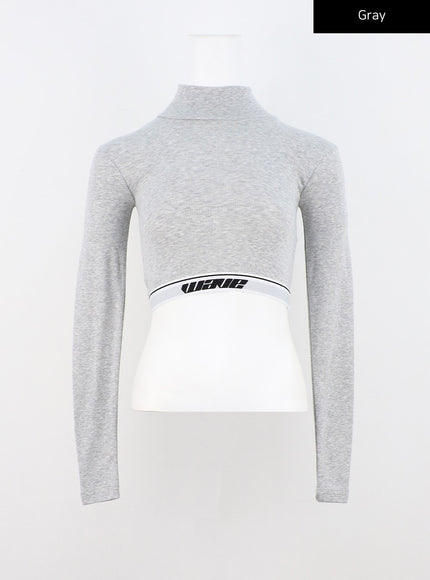 turtleneck-crop-top-cn303 / Gray