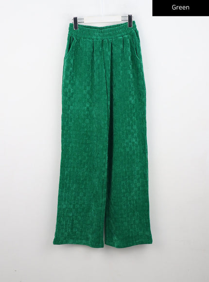 wide-fit-plush-sweatpants-cn309 / Green