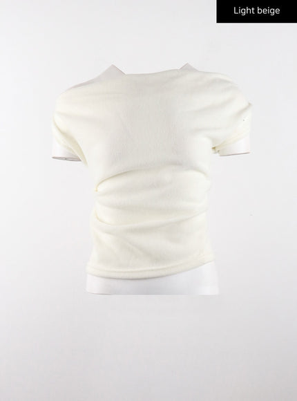 cowl-off-shoulder-tee-cd321 / Light beige