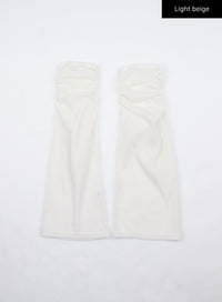 shirring-wide-fit-leg-warmers-cn321 / Light beige